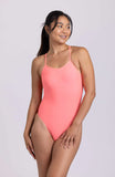 Solid Brandon Fixed-Back Onesie - Melon Crush