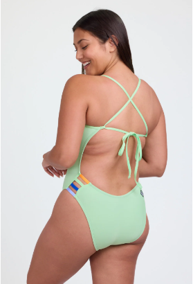 Contrast Gavin Tie-Back Onesie | Mint Multi