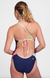 Contrast Gavin Tie-Back Onesie | Navy & Mint & Hot Pink