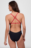 Contrast Brandon Fixed-Back Onesie | Black & Red