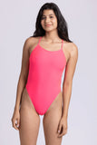 Solid Alyssa Fixed-Back Onesie | Hot Pink