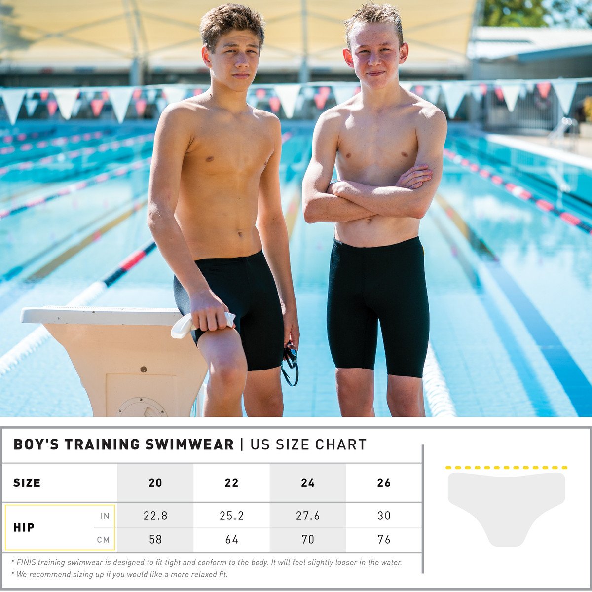 YOUTH BLACK JAMMER | DURABLE TRAINING AND COMPETITION SWIMWEAR