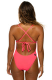 Jackson Tie-Back Onesie | Hot Pink