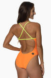 Contrast Brandon Fixed-Back Onesie | Sunkist / Highlighter Yellow