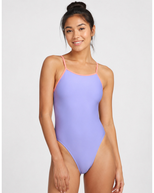 Contrast Julian Onesie | Lavender & Hot Pink & Sunkist