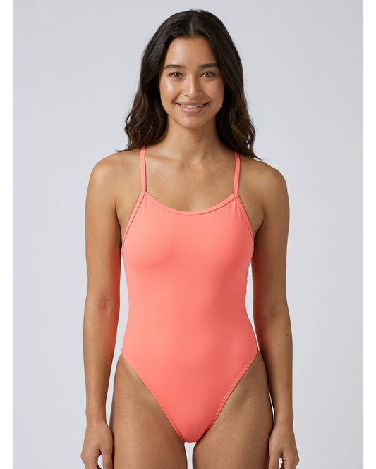 Perry Fixed-Back Onesie | Papaya