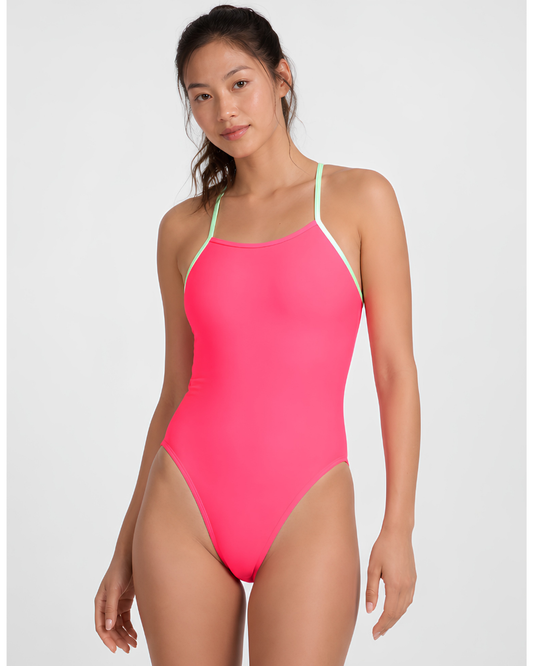 Contrast Perry Onesie | Hot Pink & Mint & Black