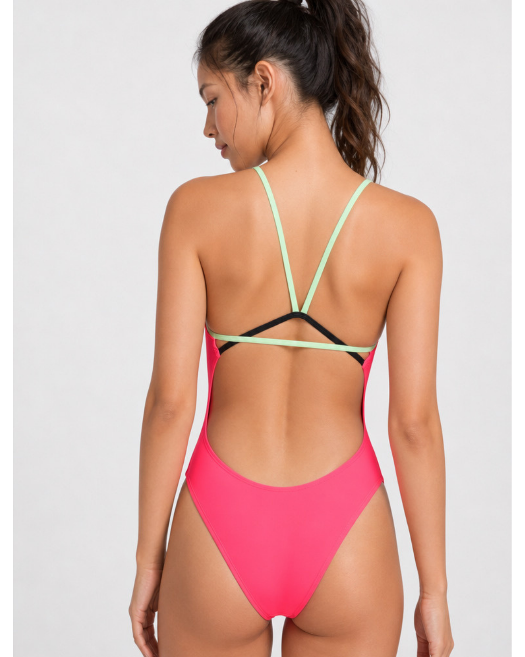 Contrast Perry Onesie | Hot Pink & Mint & Black