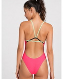 Contrast Perry Onesie | Hot Pink & Mint & Black