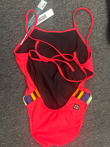 Contrast Gavin Tie-Back Onesie | Strawberry Multi