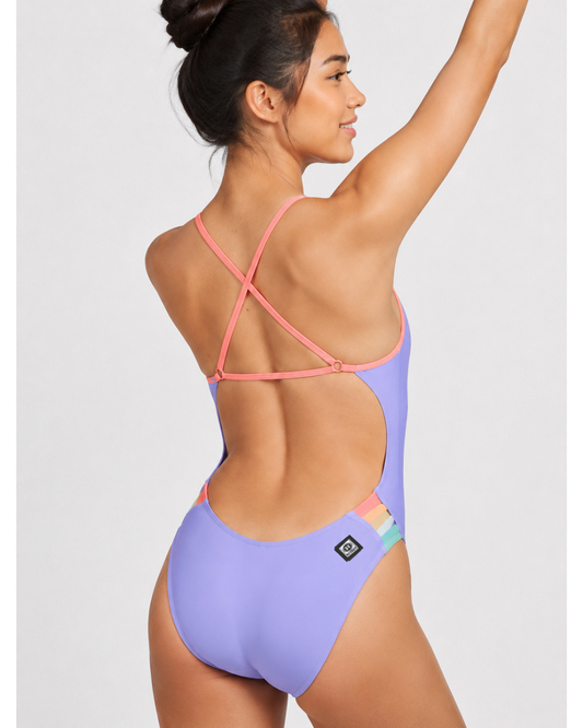 Contrast Julian Onesie | Lavender & Hot Pink & Sunkist