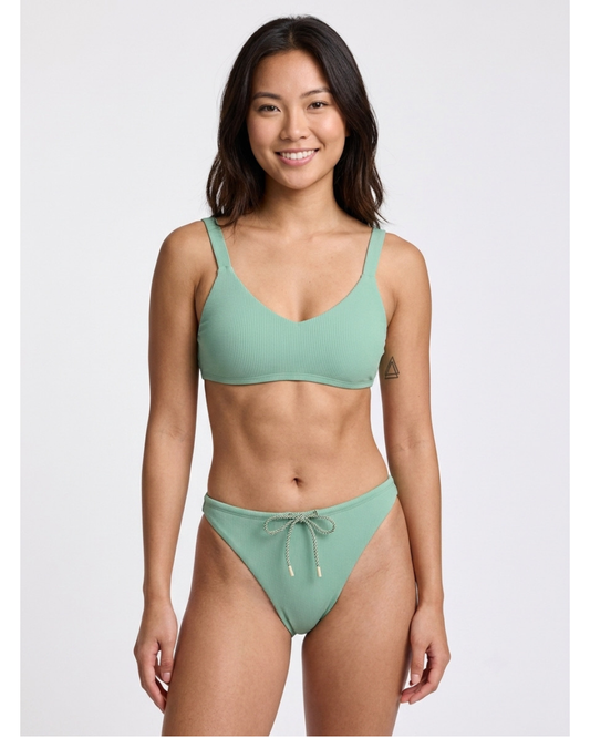 Ava Ribbed Bikini Swim Bottom | Clover