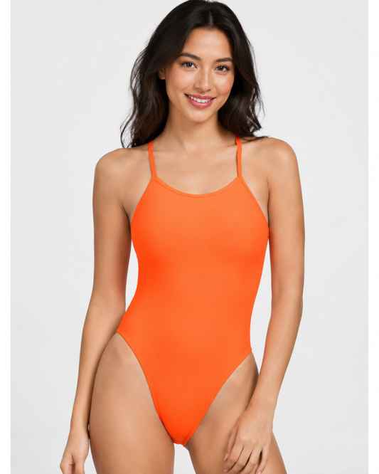 Contrast Cammie Fixed-Back Onesie | Sunkist & Hot Pink & Mango