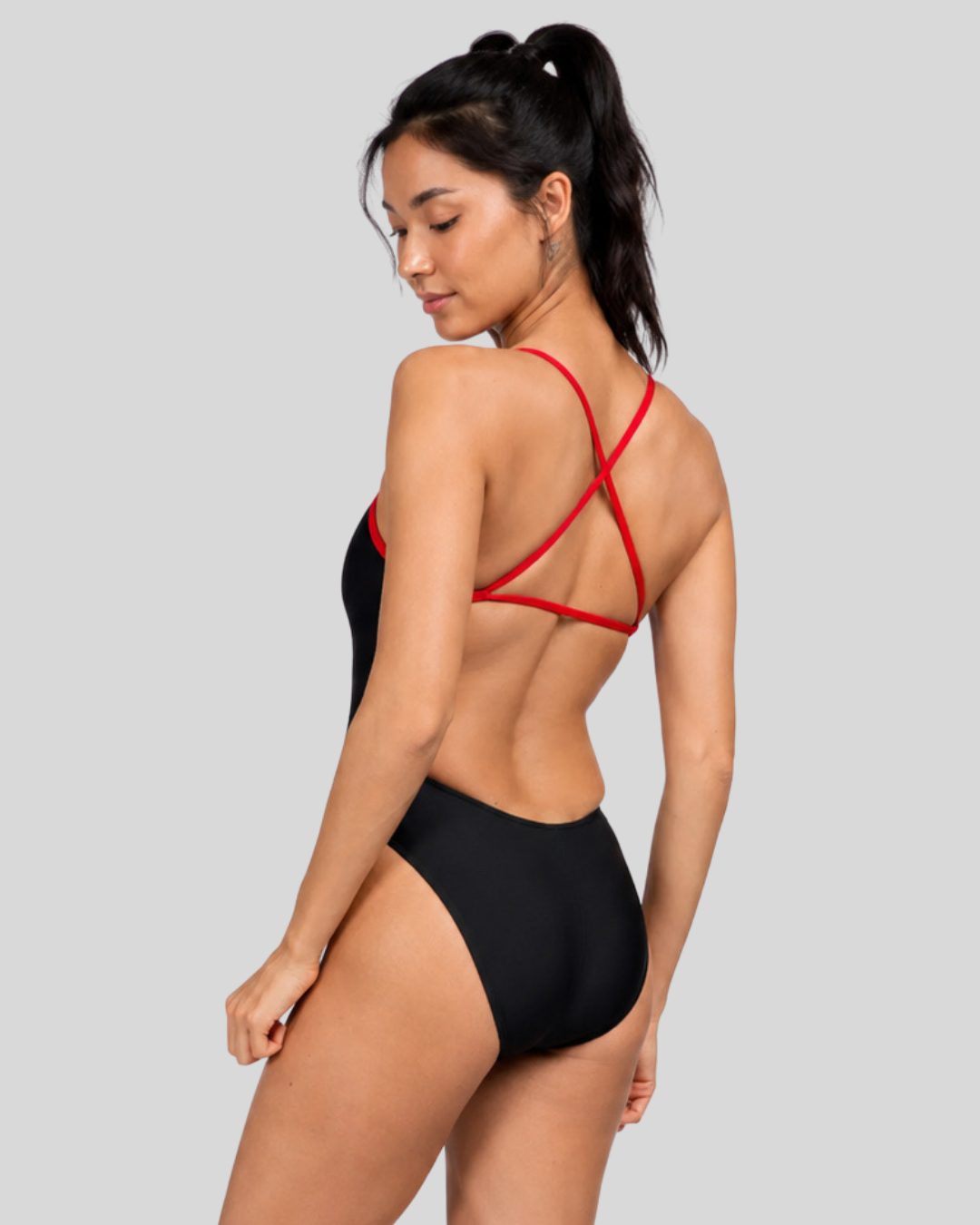 Contrast Brandon Fixed-Back Onesie | Black & Red