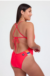 Contrast Gavin Tie-Back Onesie | Strawberry