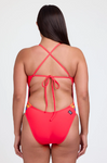 Contrast Gavin Tie-Back Onesie | Strawberry