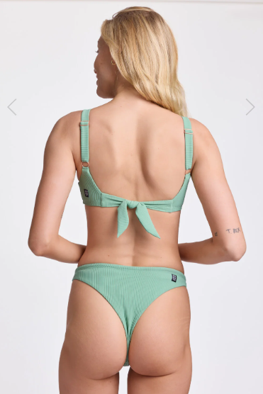 Ava Ribbed Bikini Swim Bottom | Clover