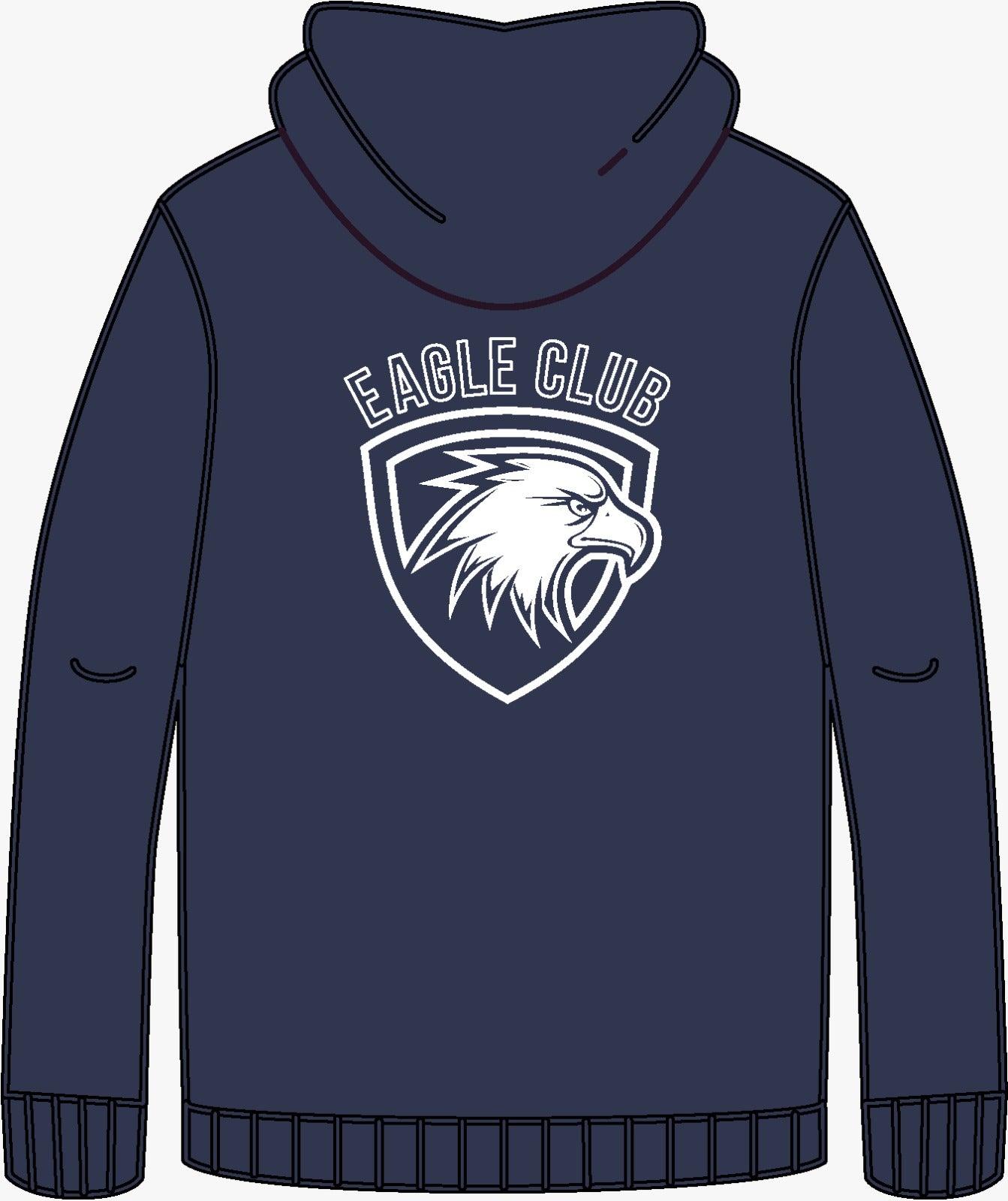 EAGLE UNISEX ZIP NAVY HOODIE |  SWIMMING